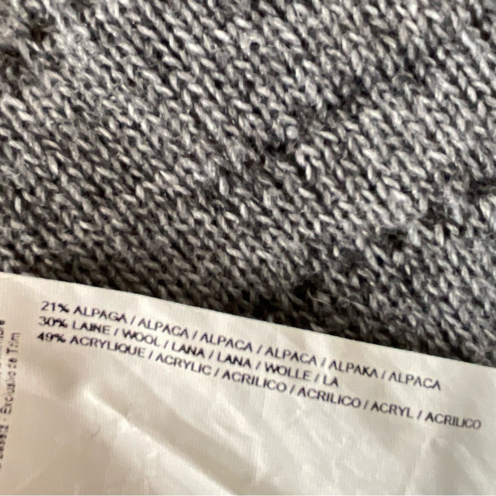 Joseph Ribkoff Alpaca Blend Coatigan Sweater Coat Grey Ribbed Collar Size 12 - Picture 7 of 8
